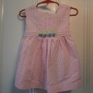 Used Samara Dress Seersucker Girl Pink 24 M 24M Months Flowers Plaid