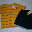 New KID CONNECTION Shirt Short Shorts SET Sz 4T Summer Stripes Yellow Blue