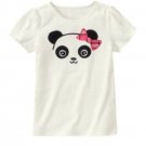 New GYMBOREE Sz 12 Panda Academy Head White Short Sleeves Girls SHIRT Blouse