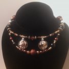 golden caramel coffee swirl necklace