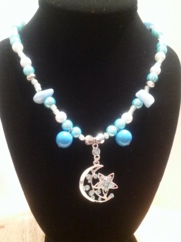 Blue Moon beaded necklace