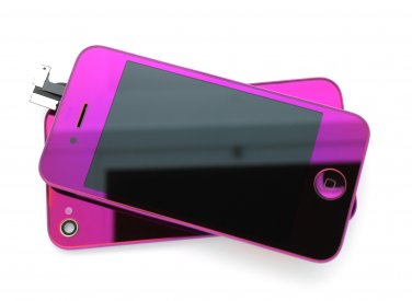 LCD iPhone 4 GSM Purple HALF Mirror Digitizer Full Set Assembly Tools AT&T