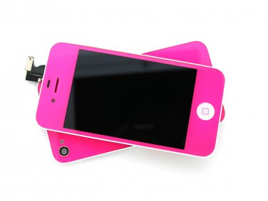 LCD iPhone 4S Full CANDY PINK White Bezel Digitizer Set Assembly Home Button