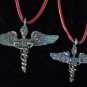 Hermes caduceus pendant, Talisman, pagan Amulet Medium