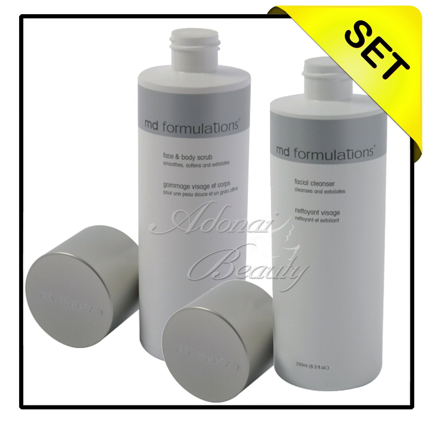 MD FORMULATIONS Facial Cleanser Glycolic & Face & Scrub SET 250ml/8.3oz