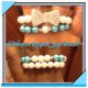 Bowtie charm beaded bracelet set w/name