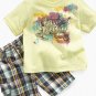 Calvin Klein Baby Boy Yellow/ Plaid 2 piece Set