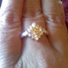 white and yellow cz ring sz 8