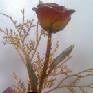 18k gold trimmed genuine enamel rose
