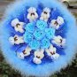 Teddy Bear Doll Cartoon Bouquet UK Sale Valentine's Day Wedding Birthdays Gift - Blue