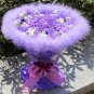 Teddy Bear Doll Cartoon Bouquet UK Sale Valentine's Day Wedding Birthdays Gift - Purple