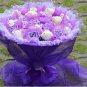 Wholesale 11 Teddy Bear Dolls 11 Roses Bouquet  Valentine's Day Wedding Birthdays Gift - Purple