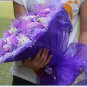 Wholesale 11 Teddy Bear Dolls 11 Roses Bouquet  Valentine's Day Wedding Birthdays Gift - Purple