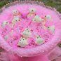 Wholesale 11 Teddy Bear Dolls 11 Roses Bouquet  Valentine's Day Wedding Birthdays Gift - Pink
