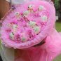 Wholesale 11 Teddy Bear Dolls 11 Roses Bouquet Valentine's Day Wedding Birthdays Gift - Pink