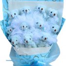 Hot Sale Teddy Bear Dolls Bouquet  Valentine's Day Wedding Birthdays Gift - Blue