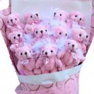 Hot Sale Teddy Bear Dolls Bouquet  Valentine's Day Wedding Birthdays Gift - Pink