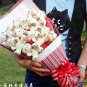Plush Teddy Bear Dolls Bouquet  Valentine's Day Wedding Birthdays Gift - White