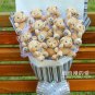 Plush Teddy Bear Dolls Bouquet  Valentine's Day Wedding Birthdays Gift - Grey