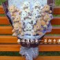 Plush Teddy Bear Dolls Bouquet  Valentine's Day Wedding Birthdays Gift - White/Grey