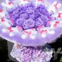 Romantic Gift Love Rabbit Doll Bouquet Valentine's Day Wedding Birthdays Gift - Purple