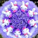 Catoon Bouquet Love Rabbit Doll Bouquet Sale Valentine's Day Wedding Birthdays Gift - Blue