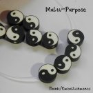 20 Polymer Clay Ying-yang Karma Beads