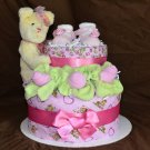 [SOLD] Cherry Bear Diaper Cake + shoes (girl)
