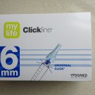 100 Swiss Clickfine One-Click No-twist 31G/6mm needles for ALL insulin pens YPSOMED BNIB novo