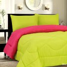 Down Alternative Reversible Comforter Lime/Hot Pink