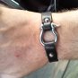 Leather bracelet with anchor shackle