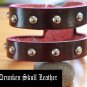 red leather "double" cuff bracelet with silver domed rivets
