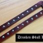 red leather "double" cuff bracelet with silver domed rivets
