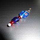 Blue and Red Purse Zipper Decor