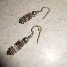 Black and Silver Cube Drop Earrings