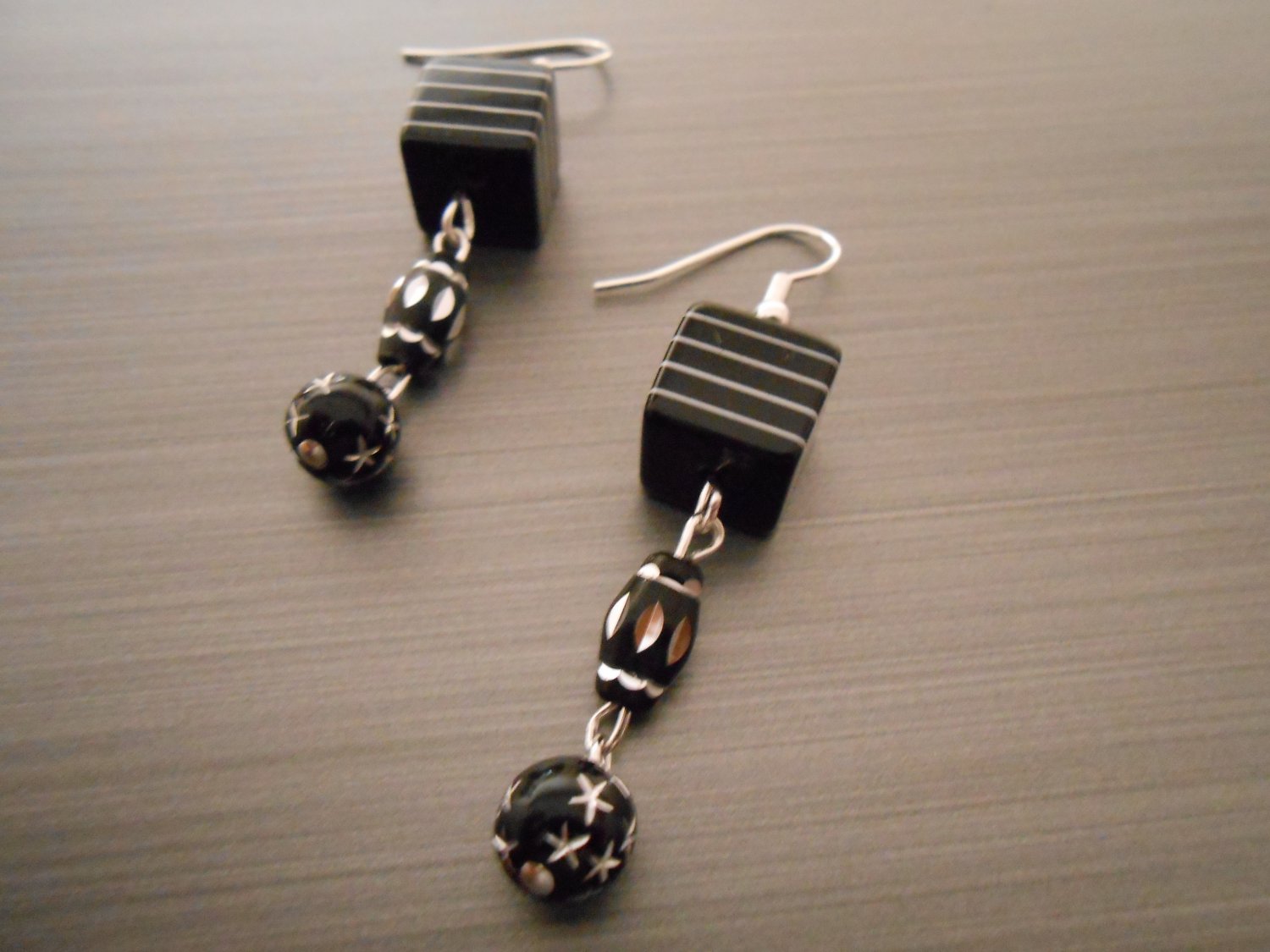 Black and White Dangling Earrings