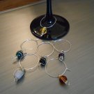 Polished Stone Wine Glass Charms