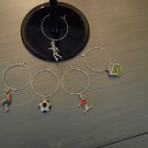 Soccer Wine Glass Charm Set