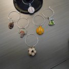 Various Sports Wine Glass Charm Set