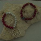 Elephant Charm Red/White Bracelet