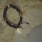 Brown and Beige Bracelet with Round Charm