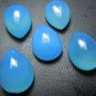 Certified Lot of 25 Pieces Blue Chalcedony 5x7 M.M. Pear Loose Cabochons Calibrated