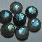 Certified Lot of 15 Pieces AAA Quality Labradorite 15x15 mm Round Rose Cut Gemstones