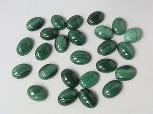 Certified AAA Quality 25 Pieces Natural Malachite Cabochon 12x16 mm Oval Loose Gemstones