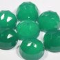 Certified  Lot of 10 Pieces Green Onyx Faceted Gemstones 14 MM. Round Loose Rose Cut