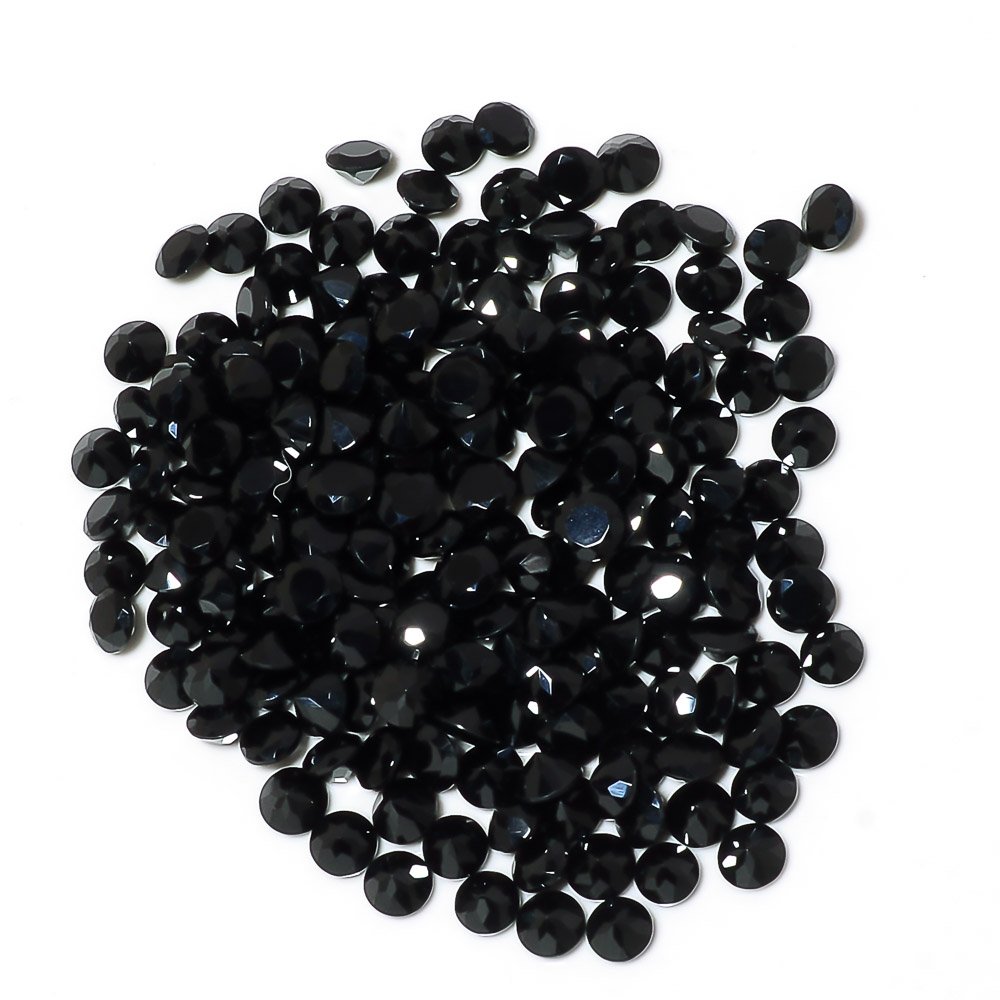 Certified Natural Black Spinel AAA Quality 1 mm faceted Round 100 pcs Lot