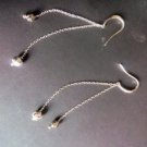 18k Platinum Chain Faceted Bead Earring