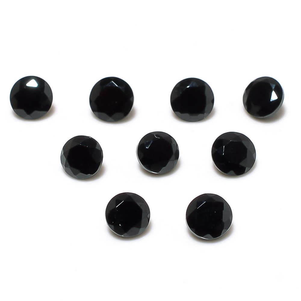 Certified Natural Black Spinel AAA Quality 5 mm Faceted Round 10 pcs lot