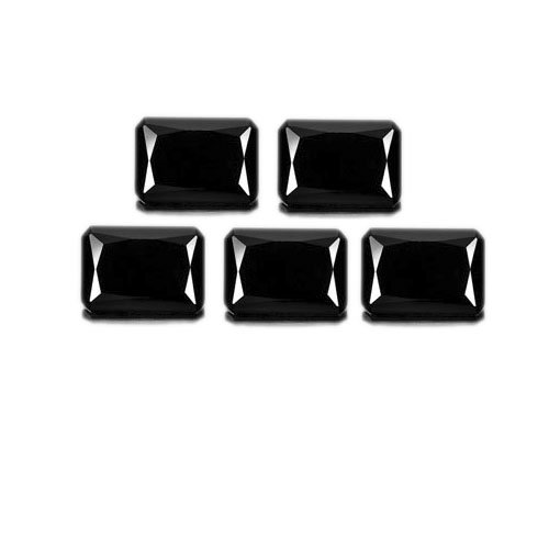 Certified Natural Black Spinel AAA Quality 8x6 mm Faceted Octagon  5 pcs lot