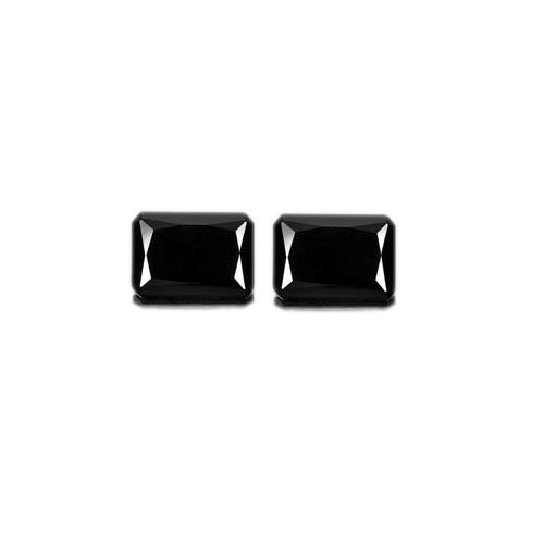Certified Natural Black Spinel AAA Quality 10x8 mm Faceted Octagon  2 pcs pair